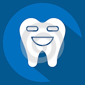 Icon Dental Cleaning. related to Dental symbol. long shadow style. simple design editable. simple illustration