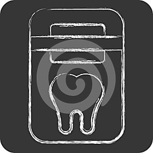 Icon Dental Floss. related to Dentist symbol. chalk Style. simple design editable. simple illustration