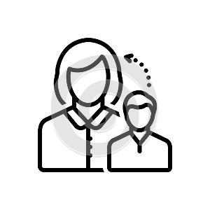 Black line icon for Dependent, incumbent and based