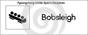Icon depicting Bobsleigh discipline of winter sports games in Pyeongchang