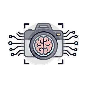 Vector icon: Image Recognition With Ai Technology