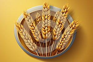 An icon depicting wheats with a flat design and agricultural context