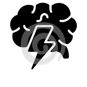 An icon design of brainstorming in unique style, brain power photo