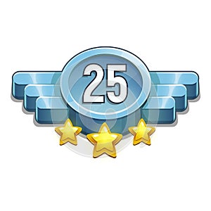 Icon of design elements for app, game development, interface. Metallic achievement.