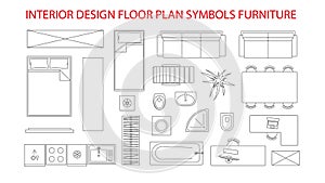 Icon design elements for floor plan.