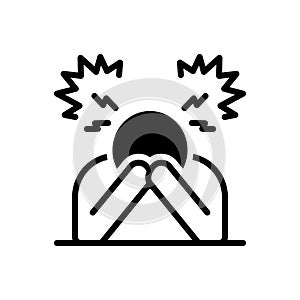 Black solid icon for Despair, disappointment and frustration