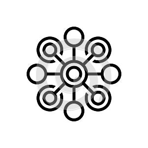 Black line icon for Diagram, chart and description