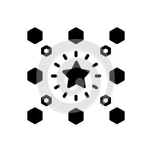 Black solid icon for Different, apart and various