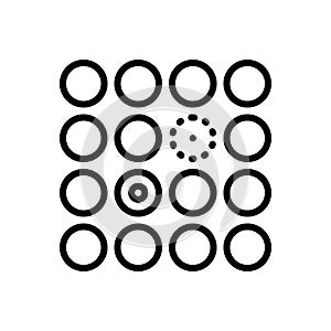 Black line icon for Differentiated, difficulties and difference