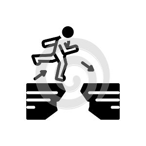 Black solid icon for Difficulties, difference and distinction