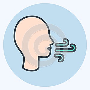 Icon Difficulty Breathing. suitable for flu symbol. color mate style. simple design editable. design template vector. simple