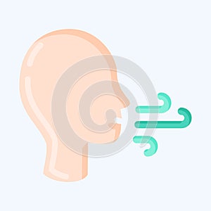 Icon Difficulty Breathing. suitable for flu symbol. flat style. simple design editable. design template vector. simple