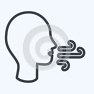 Icon Difficulty Breathing. suitable for flu symbol. line style. simple design editable. design template vector. simple