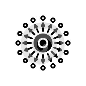 Black solid icon for Diffusion, spreading and proliferation photo
