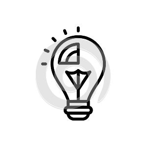 Black line icon for Dim, hazy and misty