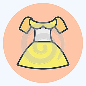 Icon Dirndl. suitable for education symbol. color mate style. simple design editable. design template vector. simple illustration