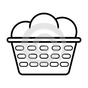 Icon with dirty laundry basket.