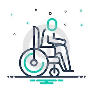 Mix icon for Disabled, having a disability and handicap photo