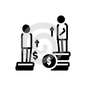 Black solid icon for Disparity, difference and odds