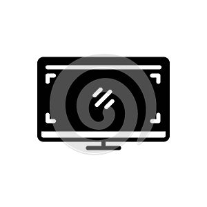 Black solid icon for Display, tv and television