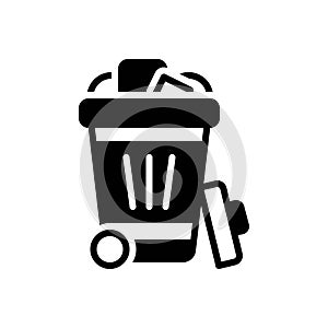 Black solid icon for Disposal, rubbish and scrapheap photo