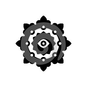 Black solid icon for Divine, floral and design photo