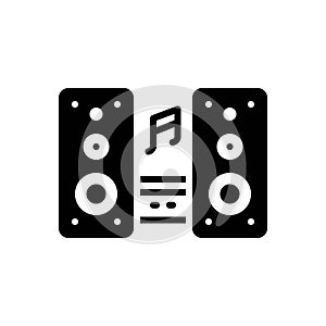 Black solid icon for Dj, sound and system