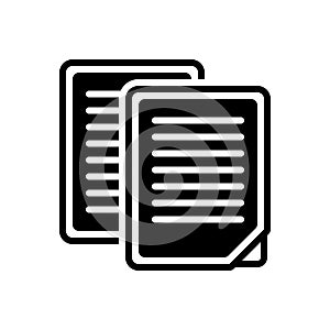 Black solid icon for Document, archive and script