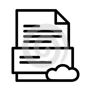 Icon Documents or files stored in the cloud computer network