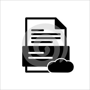 Icon Documents or files stored in the cloud computer network