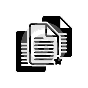 Black solid icon for Documents, official paper and legal