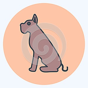 Icon Dog. suitable for animal symbol. color mate style. simple design editable. design template vector. simple symbol illustration