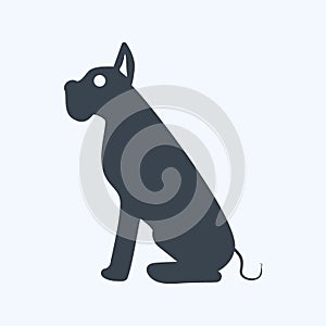 Icon Dog. suitable for animal symbol. glyph style. simple design editable. design template vector. simple symbol illustration