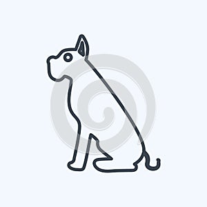 Icon Dog. suitable for animal symbol. line style. simple design editable. design template vector. simple symbol illustration