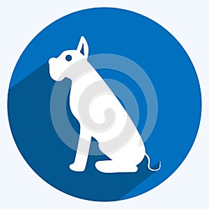 Icon Dog. suitable for animal symbol. long shadow style. simple design editable. design template vector. simple symbol