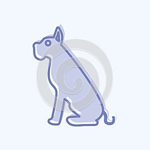 Icon Dog. suitable for animal symbol. two tone style. simple design editable. design template vector. simple symbol illustration
