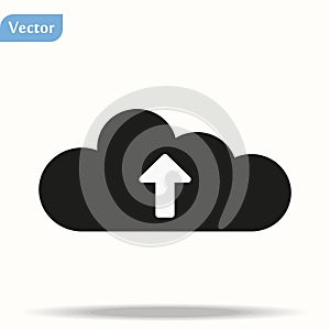 Icon for dowload and upload activities. Flat style for graphic and web design, logo. EPS10 black pictogram photo