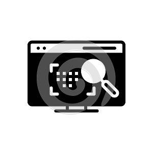 Black solid icon for Dpi, monitor and dots photo