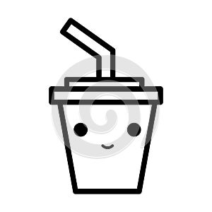 Icon Drink container cute character for drawing