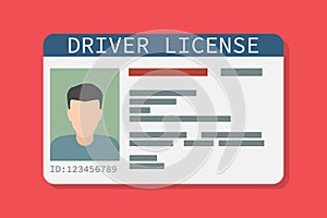 Icon driver`s license , identity card, personal data. Vector illustration flat design