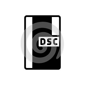 Black solid icon for Dsc, application and file photo