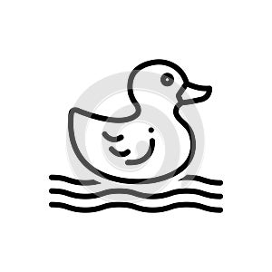 Black line icon for Duck, baby and animal