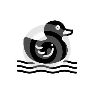 Black solid icon for Duck, baby and animal