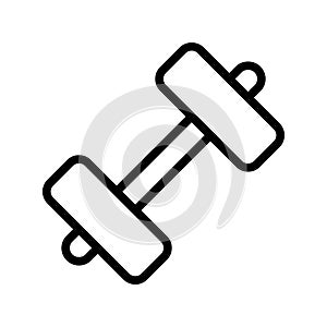 Icon dumbbell in outline style. vector illustration and editable stroke. Isolated on white background