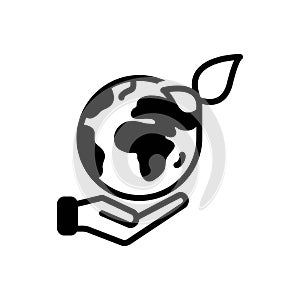 Black solid icon for Ecology, conservation and environment