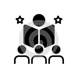 Black solid icon for Educate, teach and edify