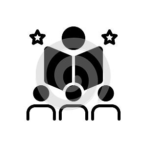 Black solid icon for Educate, teach and edify