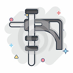 Icon Electric Drill. related to Construction symbol. comic style. simple design . simple illustration