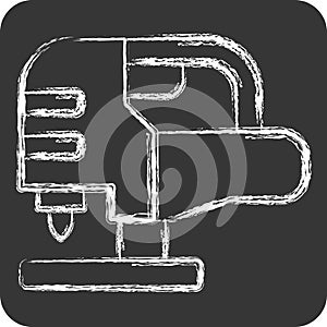 Icon Electric Jigsaw. related to Construction symbol. chalk Style. simple design editable. simple illustration