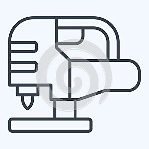 Icon Electric Jigsaw. related to Construction symbol. line style. simple design editable. simple illustration